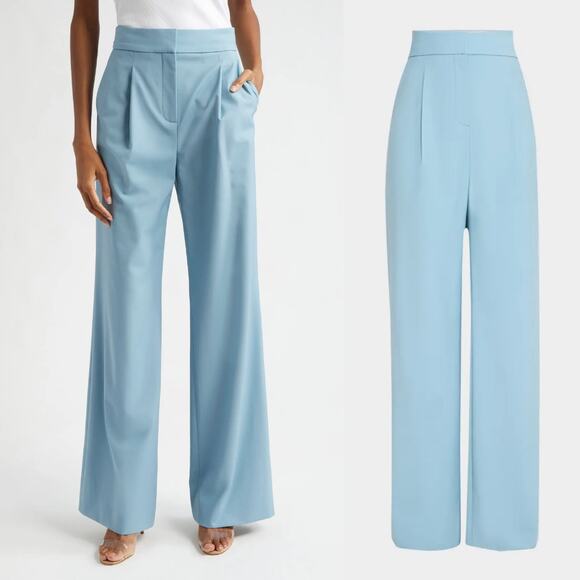 VERONICA BEARD Robinne Stretch Virgin Wool Blend Blue Pants - Picture 1 of 16